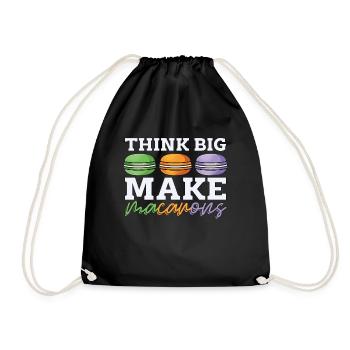 Macaron Think Big Make Cooking Snacking Macaroon - Turnbeutel - Schwarz - Vorne