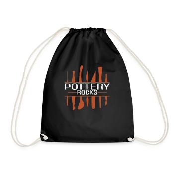 Pottery Clay Pottery Course Pottery Getöpfert - Drawstring Bag - black - Front