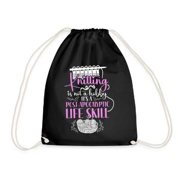 Knitting Knitter Knitting Is Not A - Drawstring Bag - black - Front