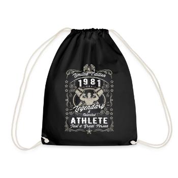 Vintage 1981 Fitness Anniversaire Cadeau Hobby - Sac de sport léger - noir - Devant