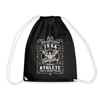 Vintage 1984 Fitness Geburtstag Geschenk Hobby - Turnbeutel - Schwarz - Vorne
