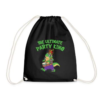 Carnaval Carnaval T-rex Dinosaure Party King - Sac de sport léger - noir - Devant