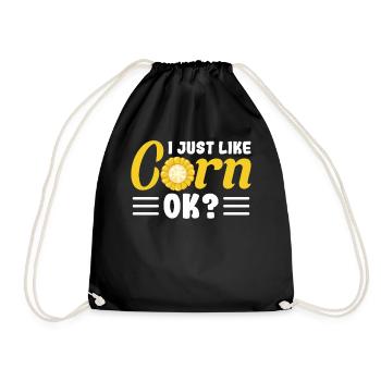 I just like Corn ok? - Drawstring Bag - black - Front