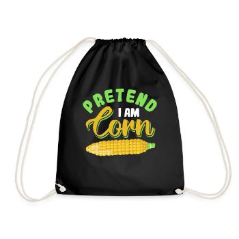 Pretend i am Corn - Drawstring Bag - black - Front