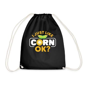 I just like Corn ok? - Drawstring Bag - black - Front