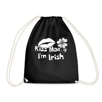 Kiss Me Im Irish Funny St Patricks Day - Turnbeutel - Schwarz - Vorne