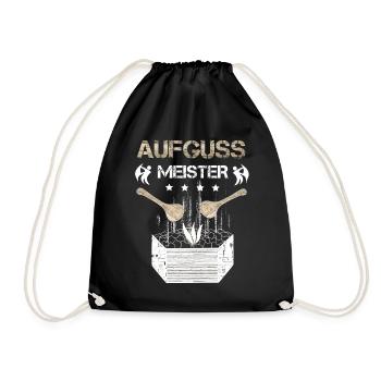 Aufguss Meister Saunagänger - Turnbeutel - Schwarz - Vorne
