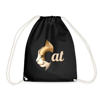 Logo Cat On Purrsday - Turnbeutel - Schwarz - Vorne