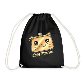 Cat Wallet Coin Purrse On Purrsday - Turnbeutel - Schwarz - Vorne