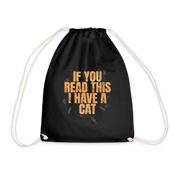 Logo If You Read This I Have A Cat On Purrsday - Turnbeutel - Schwarz - Vorne