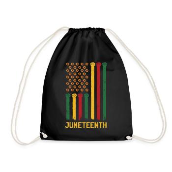 Juneteenth Freedom 19th June Black History Month - Drawstring Bag - black - Front