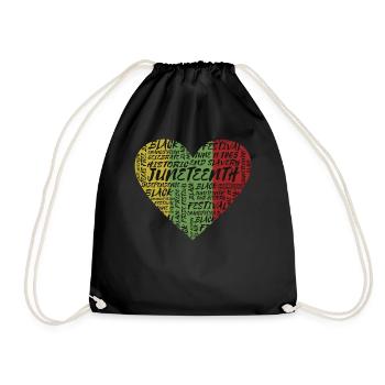 Juneteenth Freedom 19th June Black History Month - Drawstring Bag - black - Front