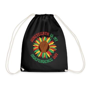 Juneteenth Freedom 19th June Black History Month - Drawstring Bag - black - Front
