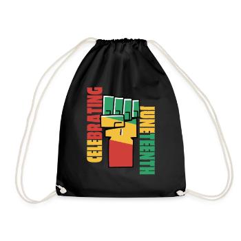 Juneteenth Freedom 19th June Black History Month - Drawstring Bag - black - Front