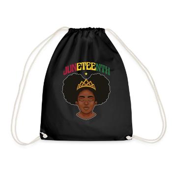 Juneteenth Freedom 19th June Black History Month - Drawstring Bag - black - Front