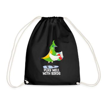 Play well with others bird lovers Ornithologi - Drawstring Bag - black - Front