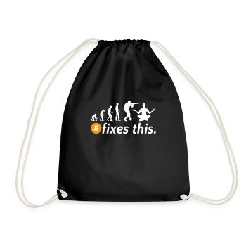 Bitcoin fixes this - Drawstring Bag - black - Front