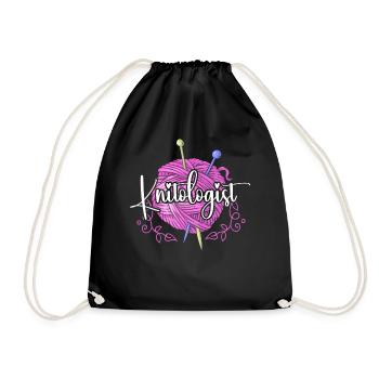 Knitting Knitter Knitologist - Drawstring Bag - black - Front