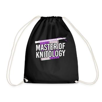 Knitting Knitter Master Of - Drawstring Bag - black - Front