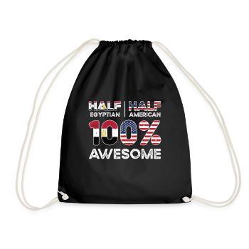 Born Egyptian Egypt American USA Citizenship - Drawstring Bag - black - Front