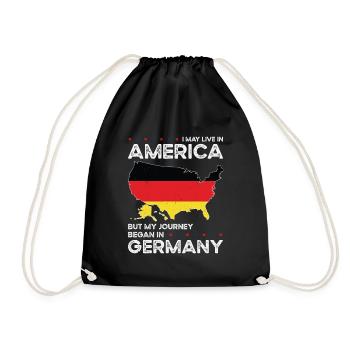 Geboren Deutsch Deutschland Amerikanisch USA - Turnbeutel - Schwarz - Vorne