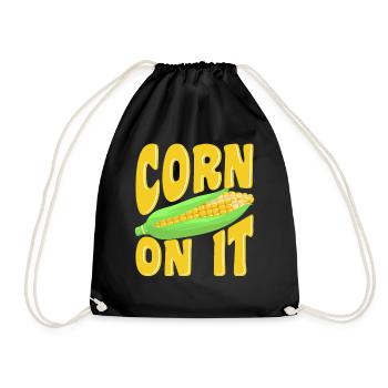 Corn on it - Drawstring Bag - black - Front