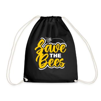 Beekeeper love Honey - Drawstring Bag - black - Front