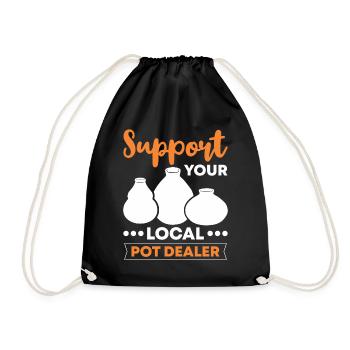 Support your local Potdealer - Drawstring Bag - black - Front