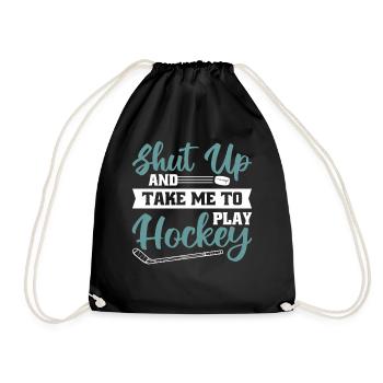 Tais-toi et emmène-moi jouer au hockey - Sac de sport léger - noir - Devant