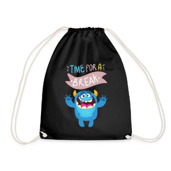 Funny-Monster Motivational Quote Be-Happy Quote - Drawstring Bag - black - Front