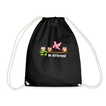Be Different Dabbing Flamingo - Drawstring Bag - black - Front