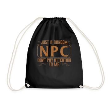 Just A Random Npc RPG LARP - Drawstring Bag - black - Front