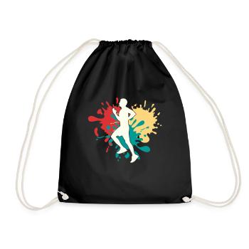 Jogging Jogger Silhouette - Drawstring Bag - black - Front