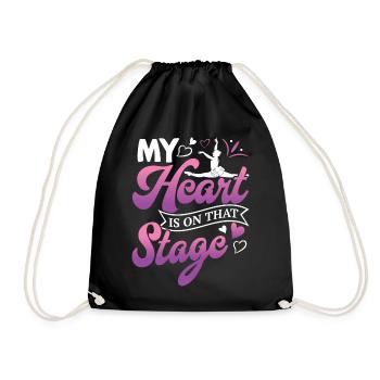 Ballet, Ballerina, Girl, Girl, Dancing - Drawstring Bag - black - Front
