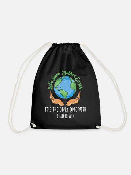 Save the plant - It's the only one with chocolate - Turnbeutel - Schwarz