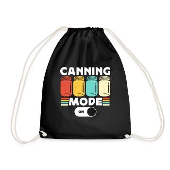 Canning Mode On Retro Jam Maker Preserving Canner - Drawstring Bag - black - Front