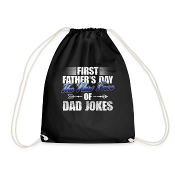 Erster Vatertag Papa Erstes Mal Papa Geschenk - Turnbeutel - Schwarz - Vorne