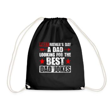 Erster Vatertag Papa Erstes Mal Papa Geschenk - Turnbeutel - Schwarz - Vorne