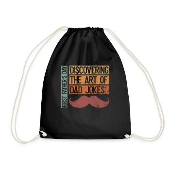 Erster Vatertag Papa Erstes Mal Papa Geschenk - Turnbeutel - Schwarz - Vorne
