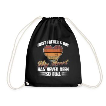Erster Vatertag Papa Erstes Mal Papa Geschenk - Turnbeutel - Schwarz - Vorne