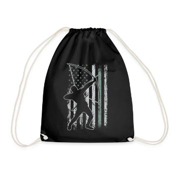 Tir à l’arc Retro USA Flag 4 juillet - Sac de sport léger - noir - Devant