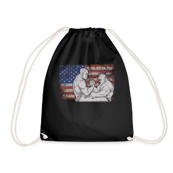 Armwrestling Retro USA Flag 4 juillet - Sac de sport léger - noir - Devant