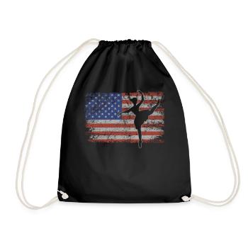 Ballet Retro USA Flag Tutu 4 juillet Ballet - Sac de sport léger - noir - Devant
