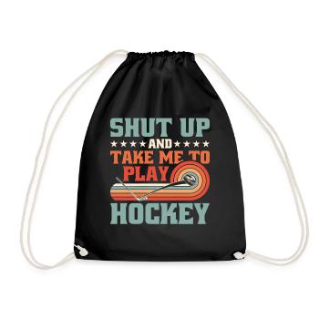 Tais-toi et emmène-moi jouer au hockey - Sac de sport léger - noir - Devant