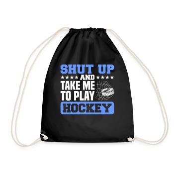 Tais-toi et emmène-moi jouer au hockey - Sac de sport léger - noir - Devant