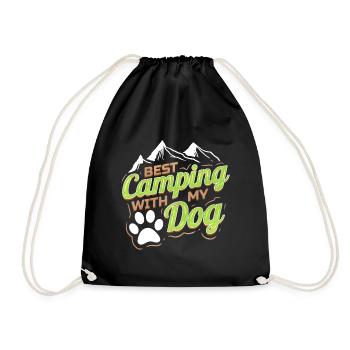 Logo pour les amoureux des chiens avec Paw On Camping - Sac de sport léger - noir - Devant