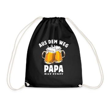 Vatertag Papa hat Durst - Bier trinken - Männertag - Turnbeutel - Schwarz - Vorne