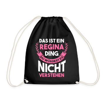 Vorname Regina - Turnbeutel - Schwarz - Vorne