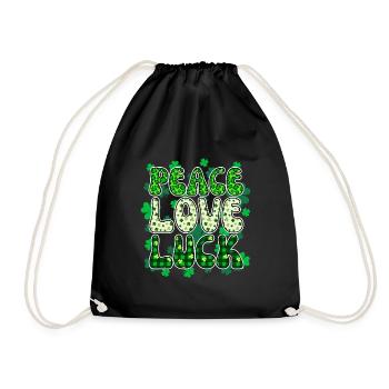 Saint Patrick Frieden Liebe Glück - Turnbeutel - Schwarz - Vorne