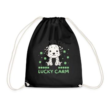 Dalmatian is my lucky carm Clover St Patricks - Drawstring Bag - black - Front